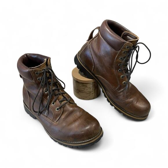 Timberland Men's Hiking Boot Size 9.5 Brown Leather Ankle Boots Outdoors Camping - Picture 1 of 11